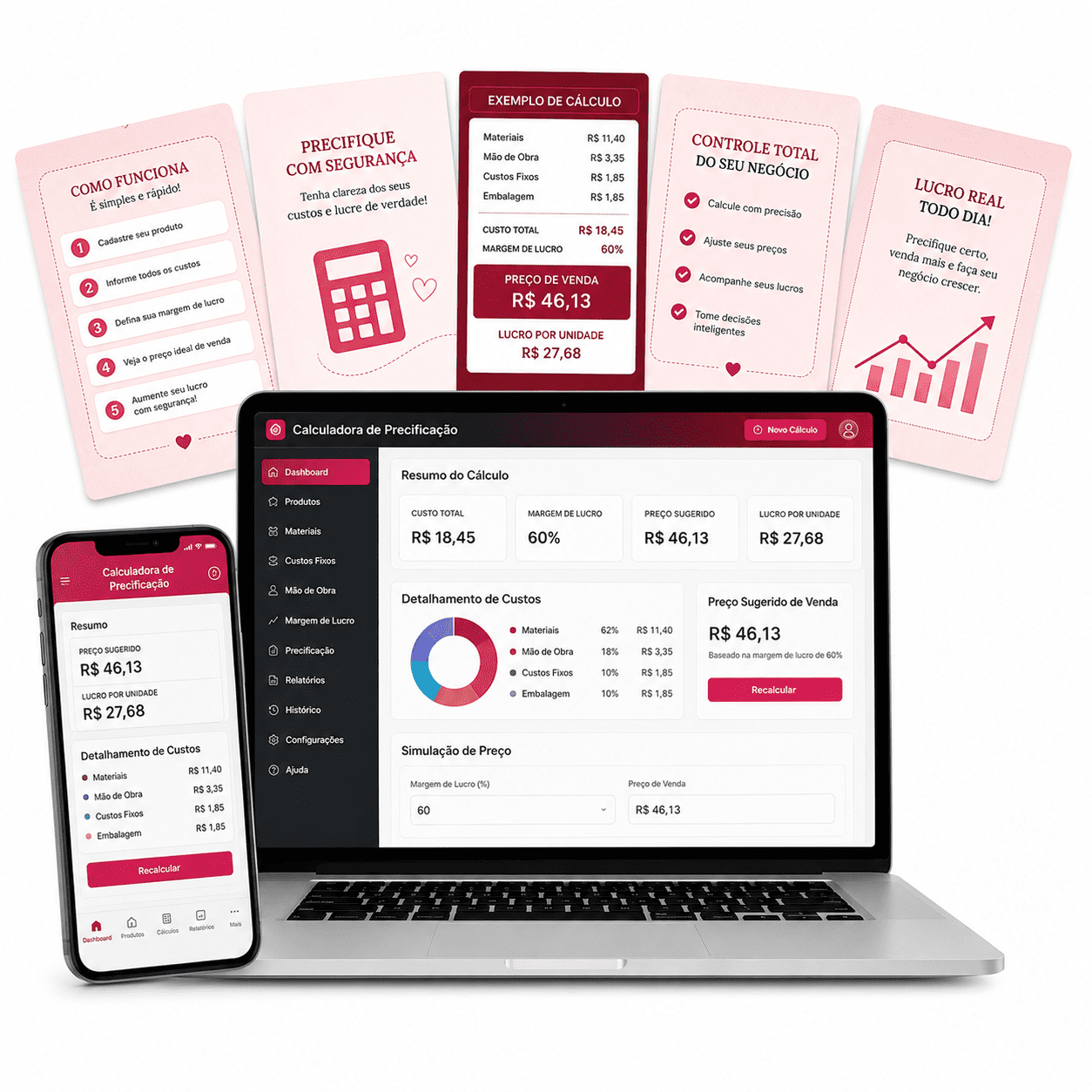 Calculadora automática de precificação e lucro